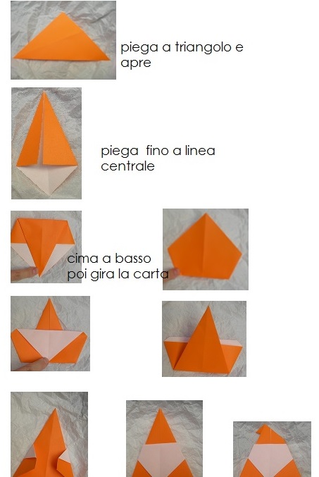 origami babbo natale istruzione