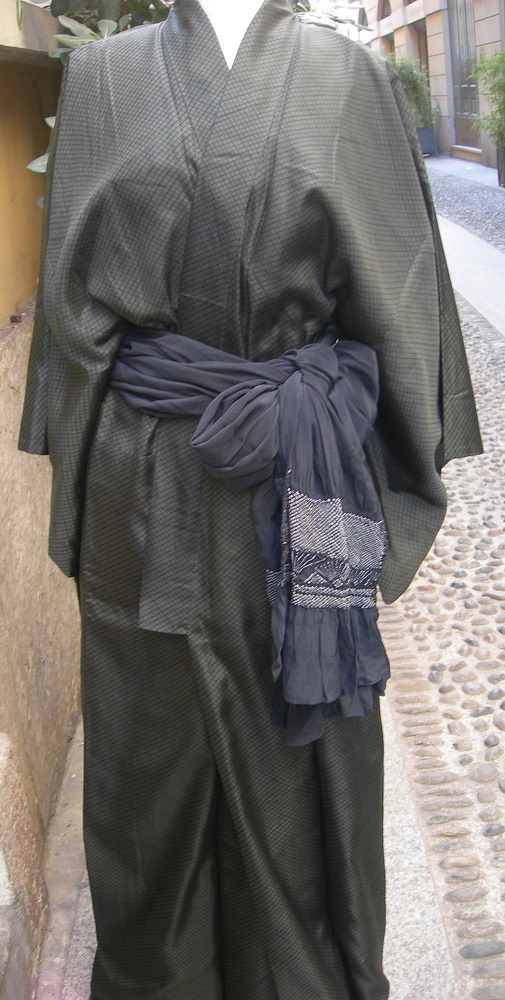 heko obi, cintura per uomini, con shibori