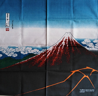 Furoshiki Hokusai Fuji Nero